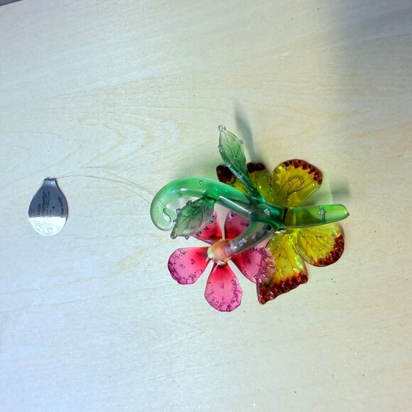 Ashton Drake Butterfly Glass Ornament VTG Collectible Hibiscus Haven Sun Catcher - Picture 10 of 14